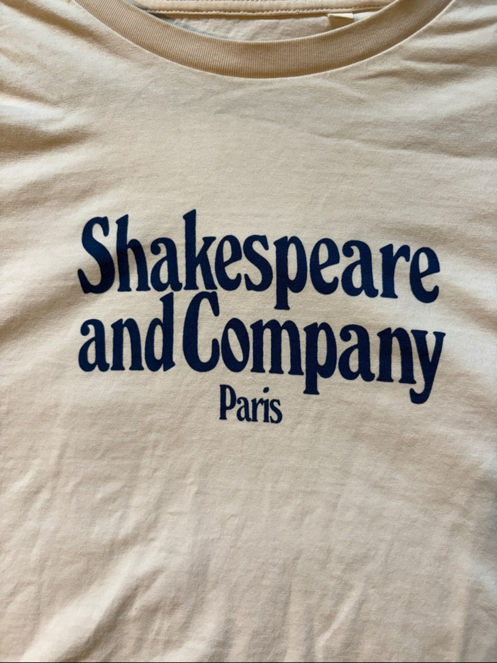 Shakespeare and Company Paris Graphic Tee - Cream with Navy Print